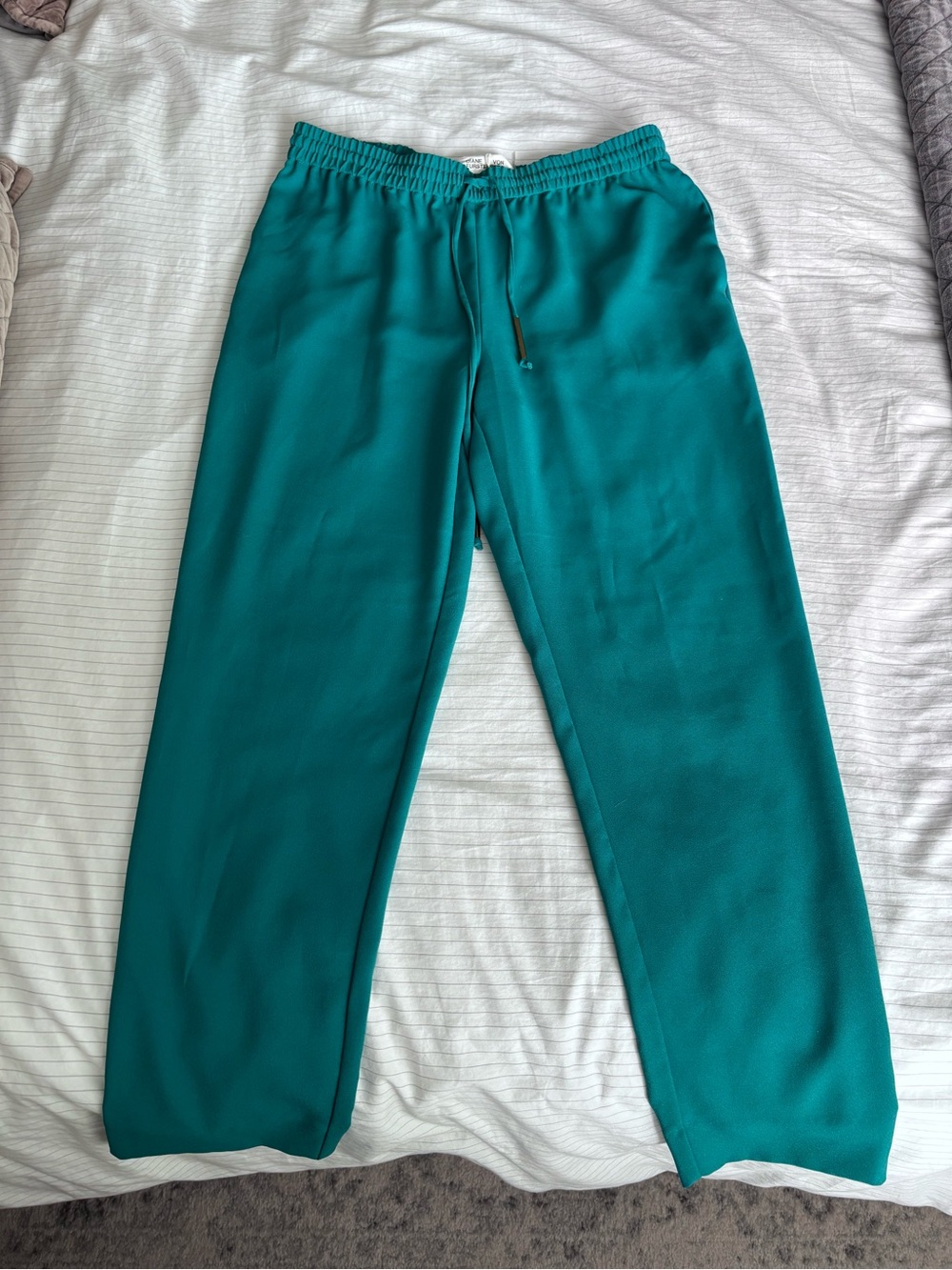 DVF Teal Drawstring Casual Pants